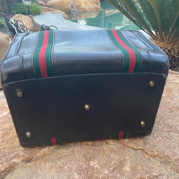 Rare authentic GUCCI striped color combo vintage train toiletry case box - Picture 10 of 11